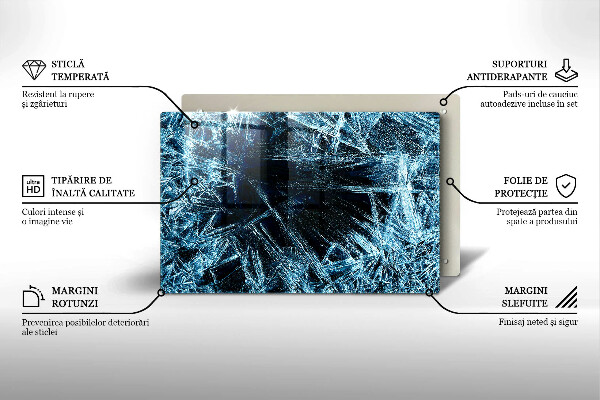 Zaščitna steklena plošča za štedilnik Struktura ostrega ledu