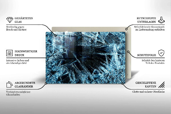 Zaščitna steklena plošča za štedilnik Struktura ostrega ledu