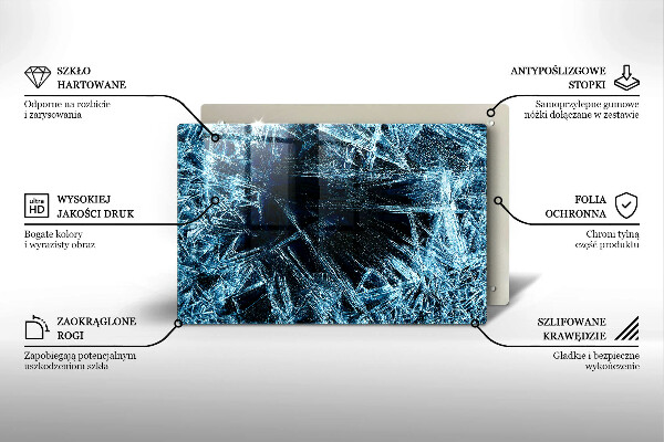 Zaščitna steklena plošča za štedilnik Struktura ostrega ledu