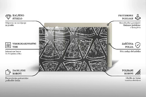 Zaščitna steklena plošča za štedilnik Ilustracija pice