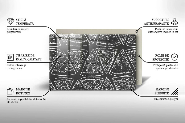 Zaščitna steklena plošča za štedilnik Ilustracija pice