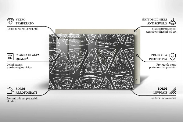 Zaščitna steklena plošča za štedilnik Ilustracija pice
