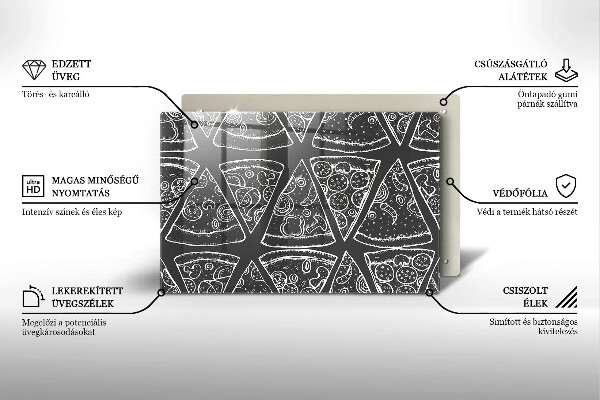 Zaščitna steklena plošča za štedilnik Ilustracija pice
