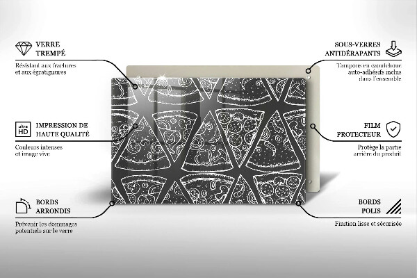 Zaščitna steklena plošča za štedilnik Ilustracija pice