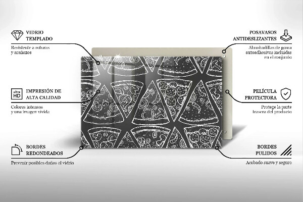 Zaščitna steklena plošča za štedilnik Ilustracija pice