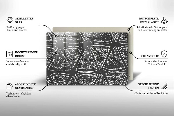 Zaščitna steklena plošča za štedilnik Ilustracija pice