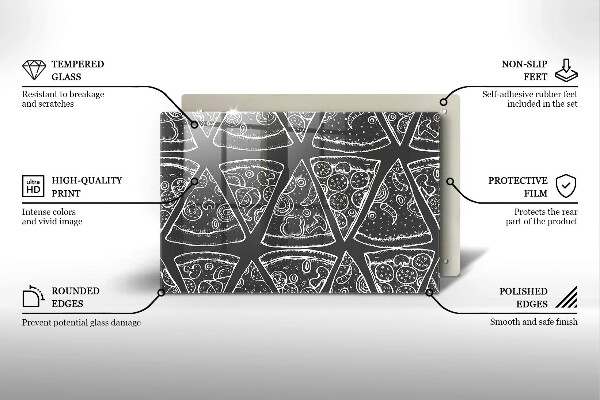 Zaščitna steklena plošča za štedilnik Ilustracija pice