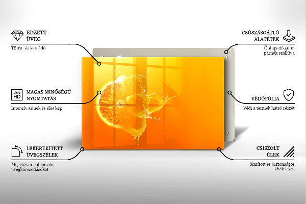 Zaščitna steklena plošča za štedilnik Sočno oranžno sadje