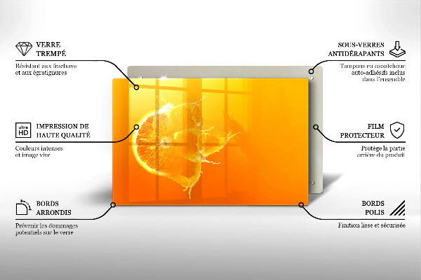 Zaščitna steklena plošča za štedilnik Sočno oranžno sadje