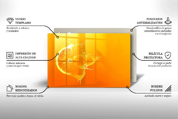 Zaščitna steklena plošča za štedilnik Sočno oranžno sadje
