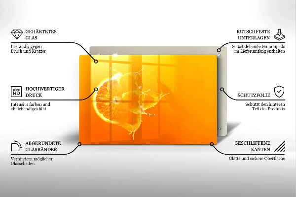 Zaščitna steklena plošča za štedilnik Sočno oranžno sadje