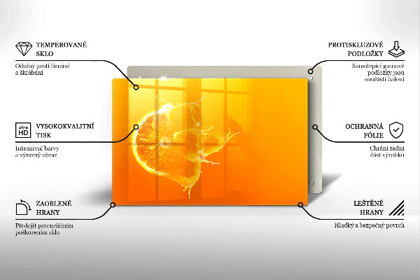 Zaščitna steklena plošča za štedilnik Sočno oranžno sadje
