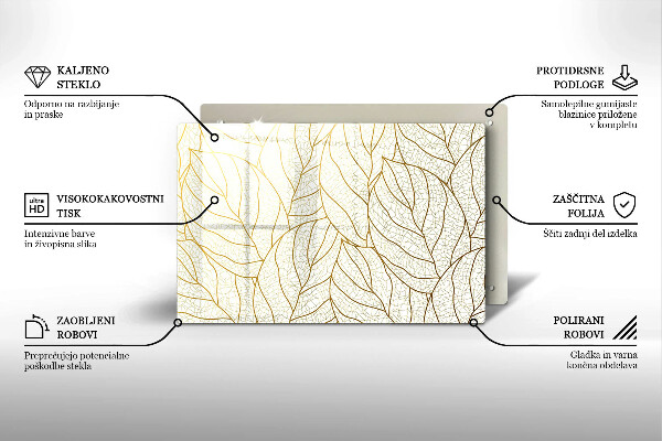 Zaščitna plošča za štedilnik Črtni vzorec listov