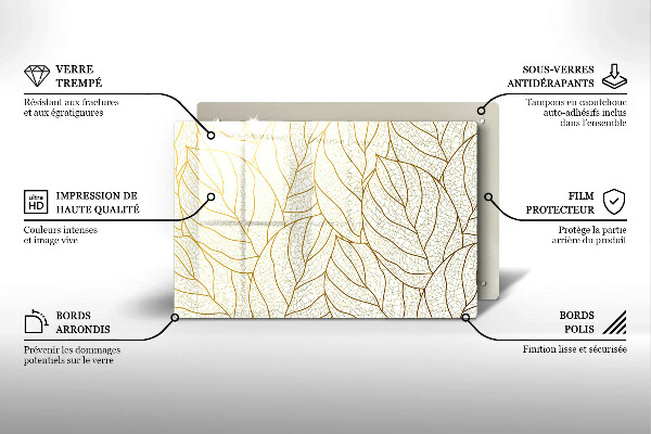 Zaščitna plošča za štedilnik Črtni vzorec listov