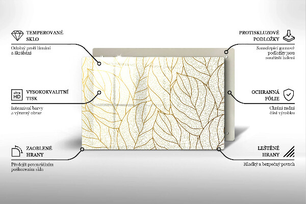 Zaščitna plošča za štedilnik Črtni vzorec listov