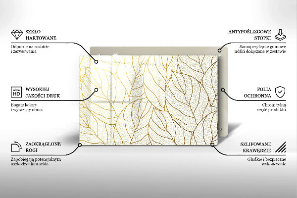 Zaščitna plošča za štedilnik Črtni vzorec listov
