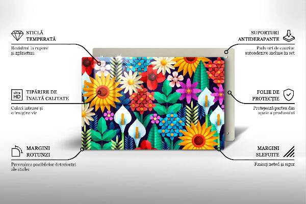 Zaščitna plošča za štedilnik Ilustracija travniškega cvetja