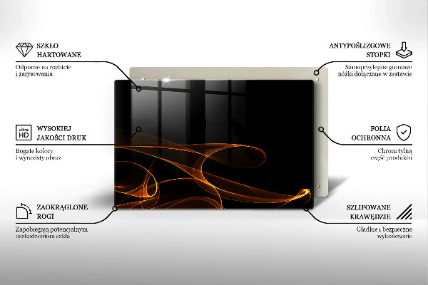 Zaščitna steklena plošča za štedilnik Abstraktne črte