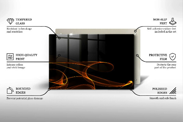 Zaščitna steklena plošča za štedilnik Abstraktne črte