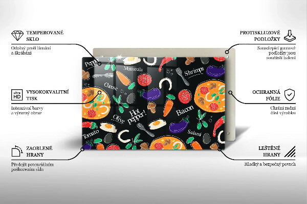 Zaščitna plošča za štedilnik Ilustracija hrane