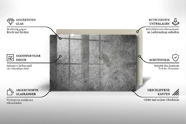 Zaščitna steklena plošča za štedilnik Tekstura betonskega kamna