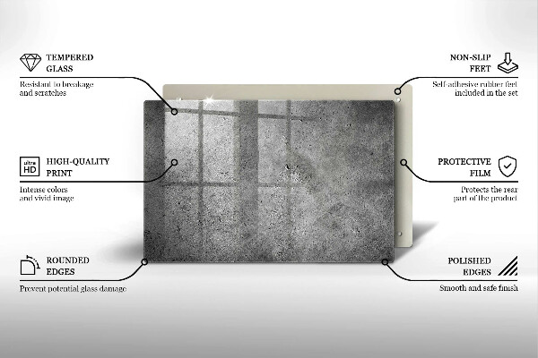 Zaščitna steklena plošča za štedilnik Tekstura betonskega kamna