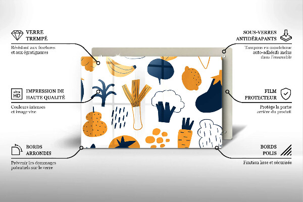 Zaščitna plošča za štedilnik Ilustracija hrane