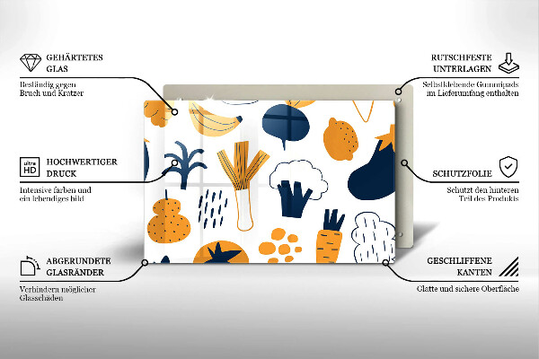 Zaščitna plošča za štedilnik Ilustracija hrane