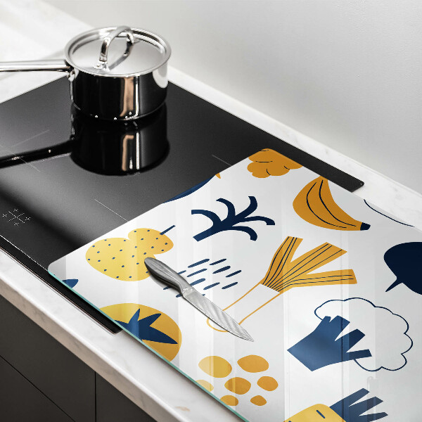 Zaščitna plošča za štedilnik Ilustracija hrane