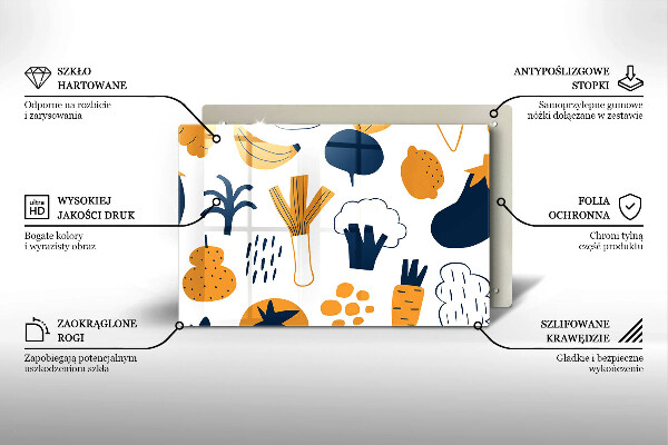 Zaščitna plošča za štedilnik Ilustracija hrane