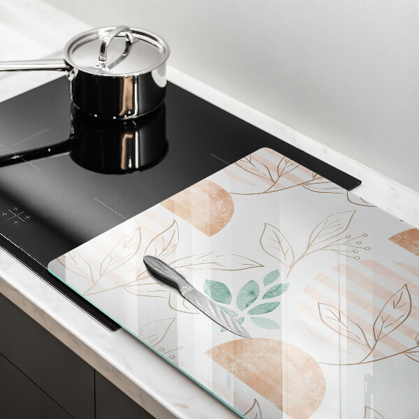 Zaščitna plošča za štedilnik Boho vzorec listov