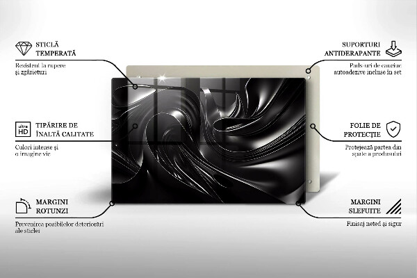 Stenska zaščitna plošča za štedilnik Abstraktna črna maša