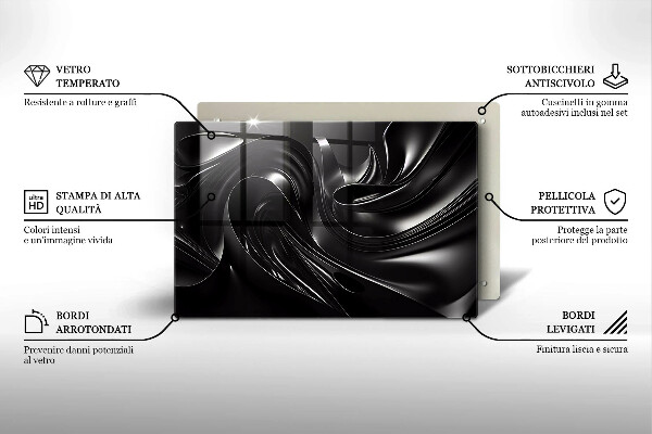 Stenska zaščitna plošča za štedilnik Abstraktna črna maša