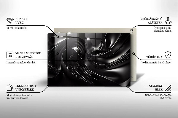 Stenska zaščitna plošča za štedilnik Abstraktna črna maša