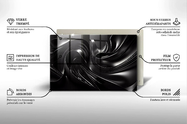 Stenska zaščitna plošča za štedilnik Abstraktna črna maša