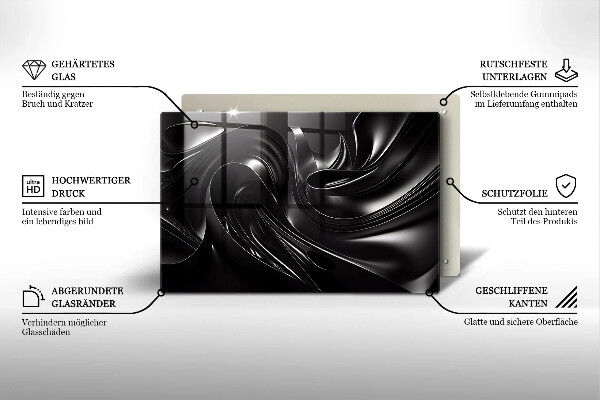 Stenska zaščitna plošča za štedilnik Abstraktna črna maša