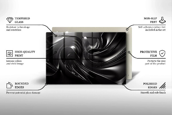 Stenska zaščitna plošča za štedilnik Abstraktna črna maša