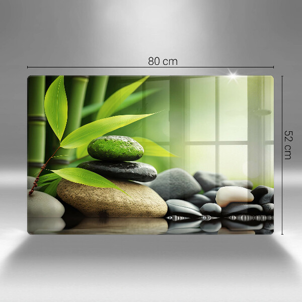 Stenska zaščitna plošča za štedilnik Zen bambusovi kamni