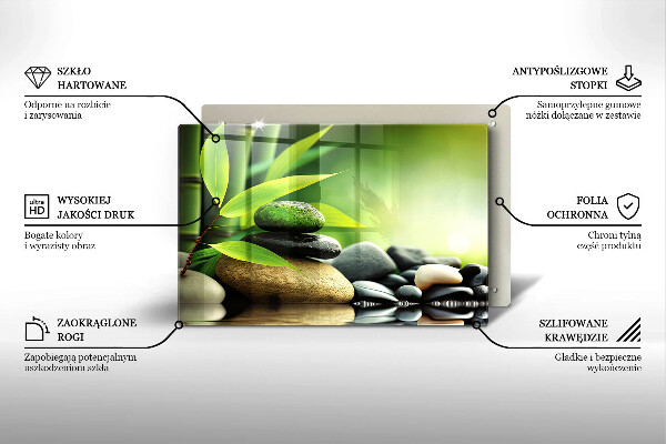 Stenska zaščitna plošča za štedilnik Zen bambusovi kamni