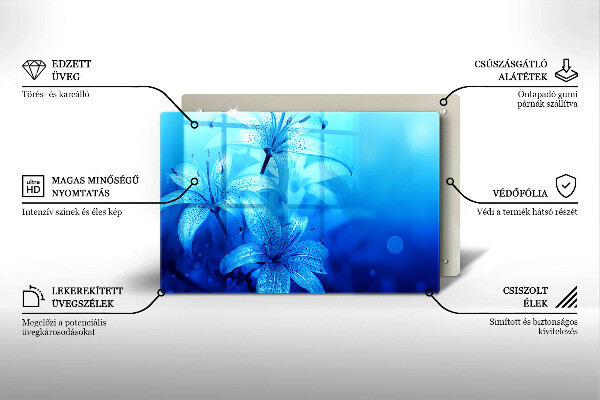 Stenska zaščitna plošča za štedilnik Modre rože