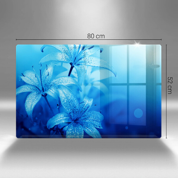 Stenska zaščitna plošča za štedilnik Modre rože