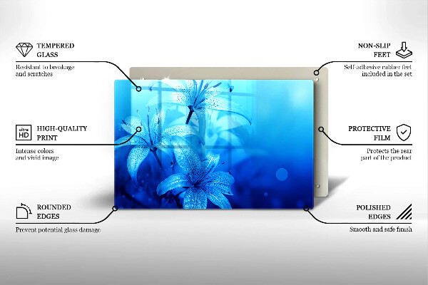 Stenska zaščitna plošča za štedilnik Modre rože