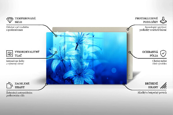 Stenska zaščitna plošča za štedilnik Modre rože