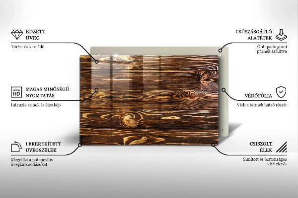 Stenska zaščitna plošča za štedilnik Tekstura lesa
