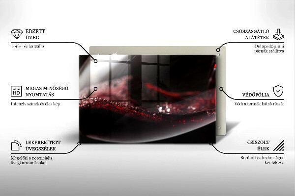 Stenska zaščitna plošča za štedilnik Rdeče vino v kozarcu
