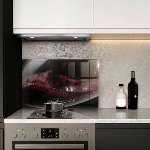 Stenska zaščitna plošča za štedilnik Rdeče vino v kozarcu