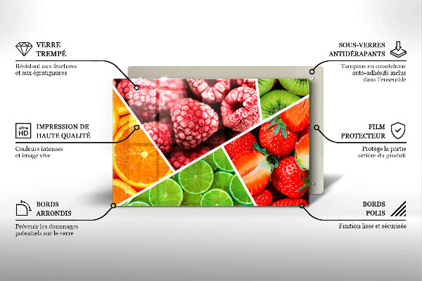 Stenska zaščitna plošča za štedilnik Pisano sadje