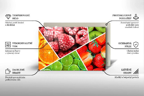 Stenska zaščitna plošča za štedilnik Pisano sadje