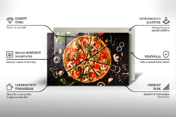 Stenska zaščitna plošča za štedilnik Pica z gobami