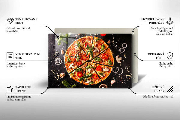 Stenska zaščitna plošča za štedilnik Pica z gobami